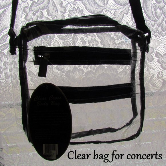 CLEAR BAG for CONCERTS, SPORTS, WHEREVER YOUR HANDBAG IS INSPECTED, ROBERTA AMEE - Picture 1 of 4